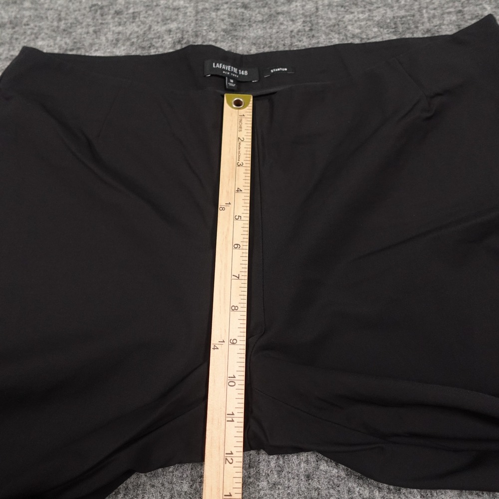 Lafayette 148 Stanton Pants Womens 16 Black Slim Tapered Stretch Cotton - Picture 11 of 13